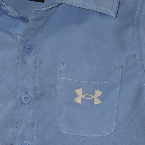 Under Armour Kids Light Blue Button Down Shirt - Picture 4 of 4
